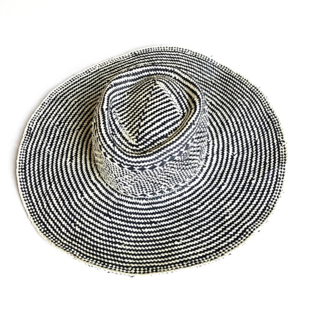 J. Crew Navy and White Straw Hat